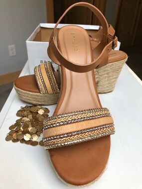 Bamboo Jute Platform Espadrille Sandals Size 10